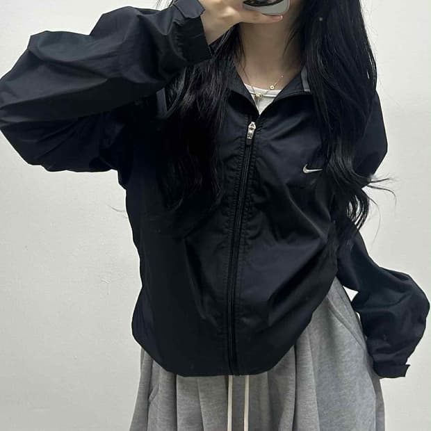 나이키 00s 솔로 스우시 올드스쿨 윈드브레이커 자켓 바람막이 희귀져지(