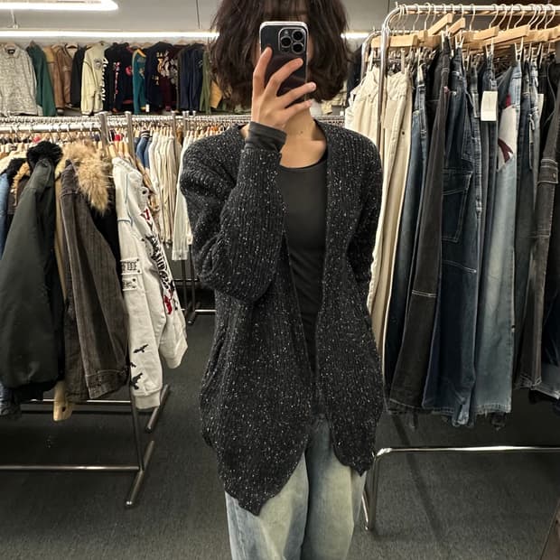 OS)MOUSSY 빈티지 여성 보카시 니트 롱 가디건