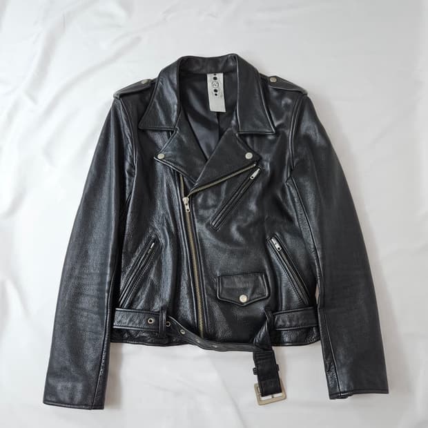 WO 일본 소가죽 리얼레더 라이더 바이커자켓 J