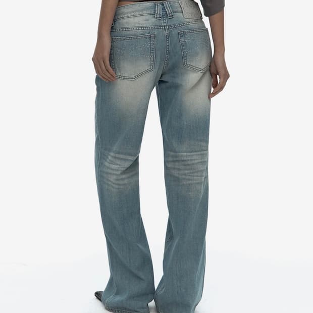 Kashiko Hotfix Straight Jeans Light Blue