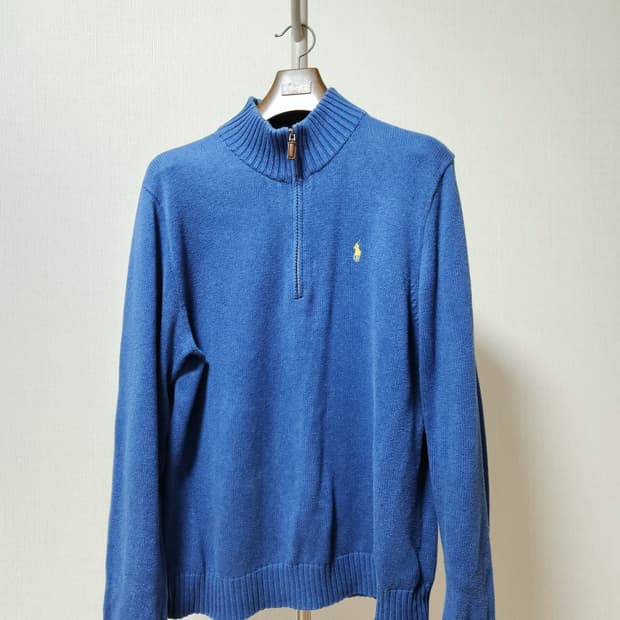 폴로 랄프로렌 블루 하프집업 니트 L
