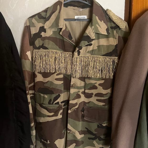 Saint laurent 15ss military fringe 자켓