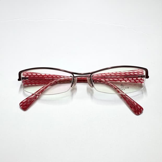 빈티지 긱시크 안경(로샤스 R-1336 레드 패턴)