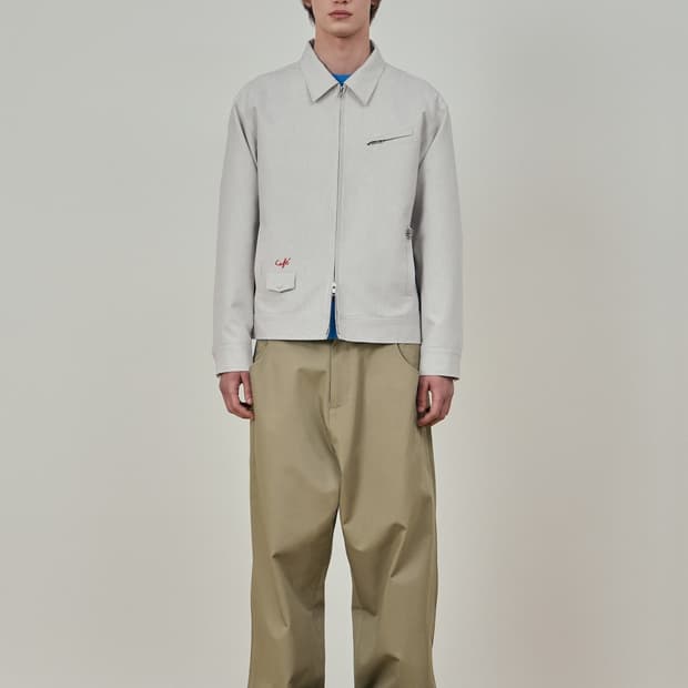 stu Embroidery Stripe Jacket Ivory 에스티유