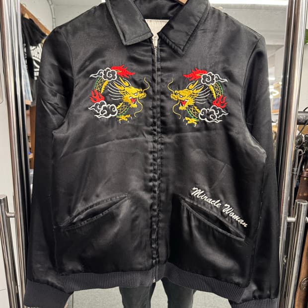 크림소다 빈티지 여성 리버시블 스카잔