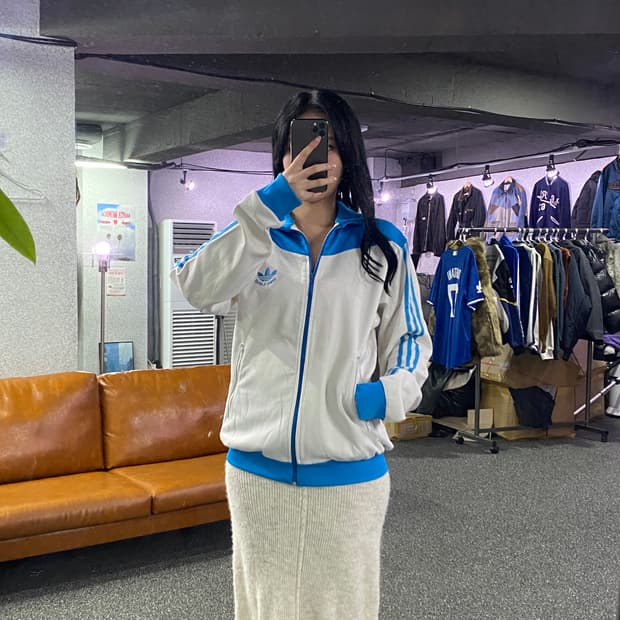 아디다스 00s 화이트 배색 트랙탑 져지 B3136