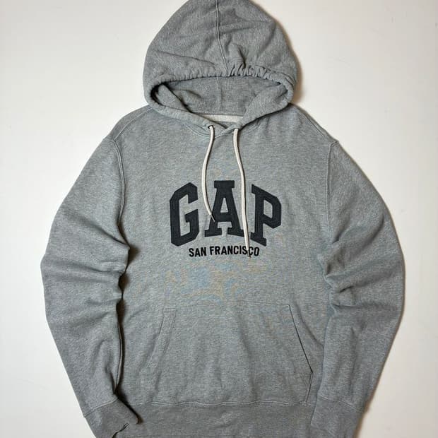 갭 00's 로고 그레이 빈티지 후드티 PN9359