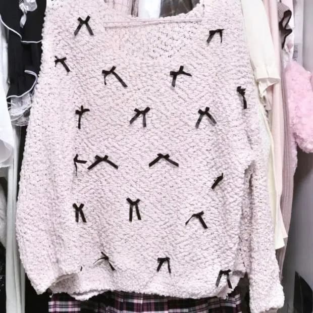 2set)리즈리사돌 검핑 체크 패턴 플리츠 스커트 니트 양지뢰 오네갸루