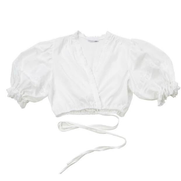 아일렛 화이트 크롭 제니 블라우스