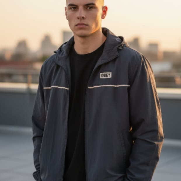 OBEY 후드 바람막이 자켓 (윈드브레이커)