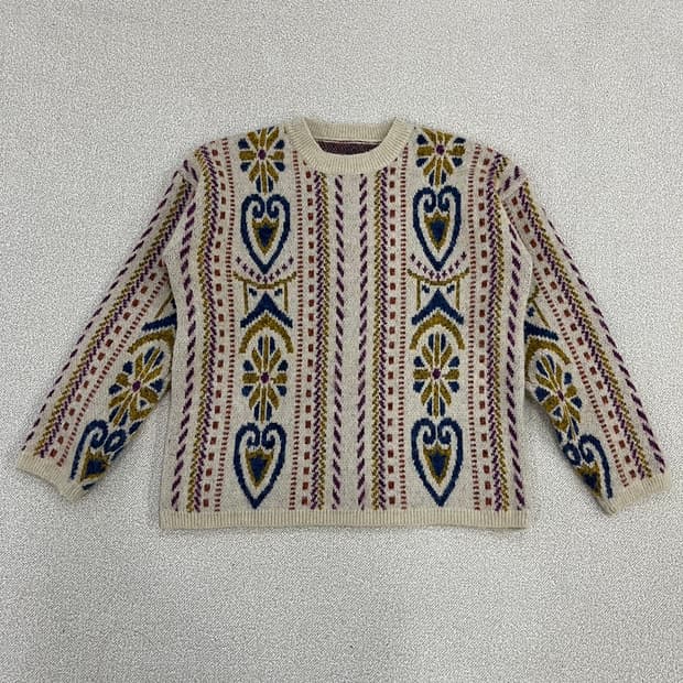 [실측확인] 빈티지 에스닉 패턴 니트 스웨터 0107M1