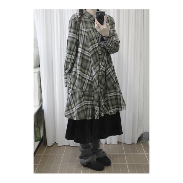 Check Frill One-piece