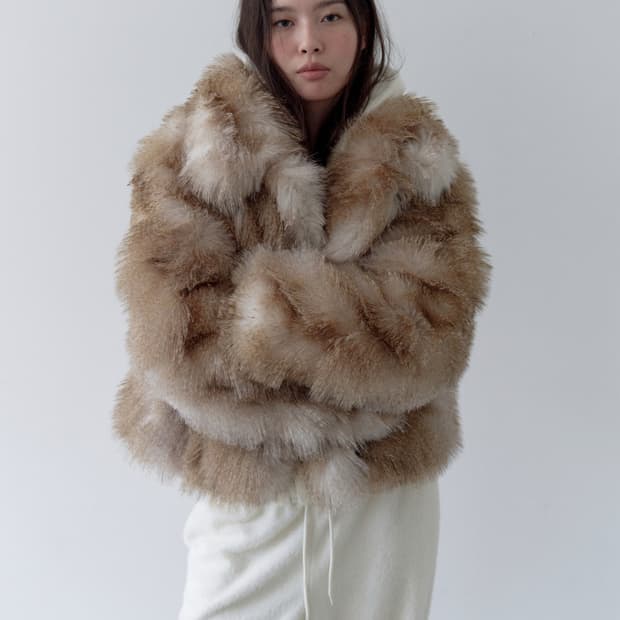 ders 더스 밤비 퍼 숏 자켓 베이지