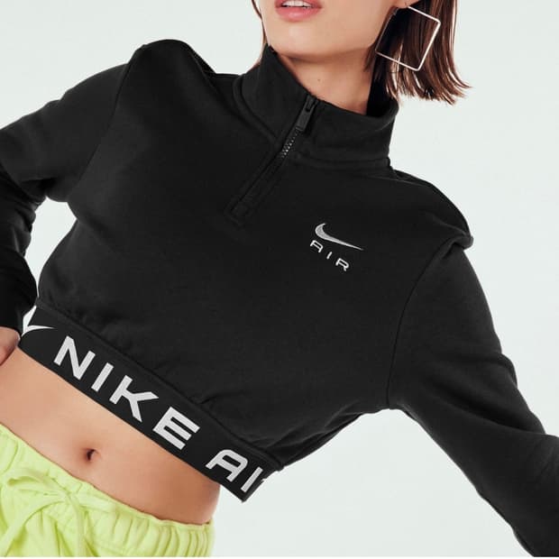 나이키 에어 여성 플리스 탑 크롭 반집업 M사이즈 J12