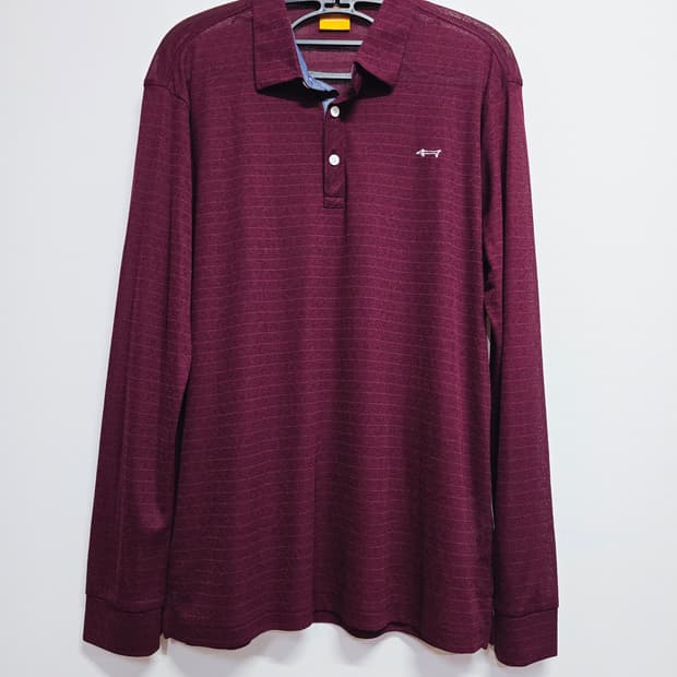 [루이까스텔] 버건디 긴팔 카라 셔츠