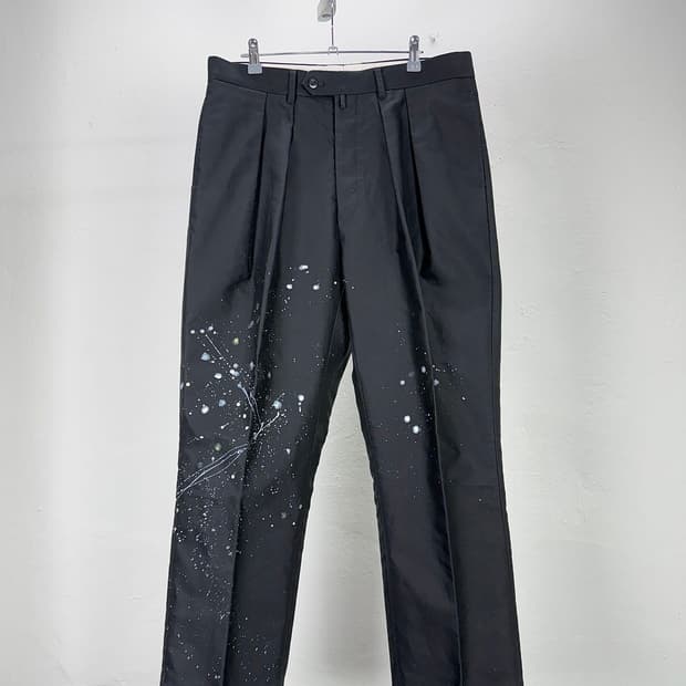 니트 18aw 블랙 스플래터 페인티드 울 치노 팬츠