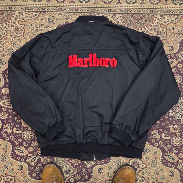 90s 빈티지 말보로 리버시블 봄버 자켓 블랙 레드 xxl