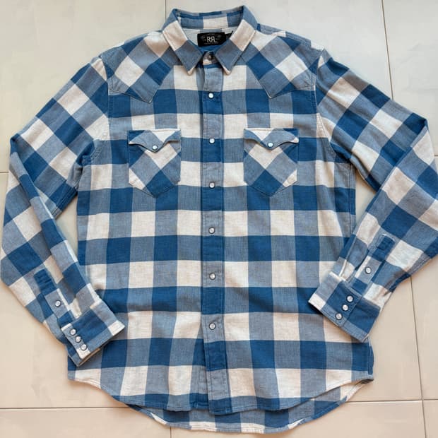 RRL 플레드 콘초 버팔로 웨스턴 셔츠 L(105)