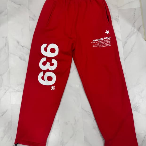 아카이브 볼드  939 스웻팬츠 레드 m사이즈