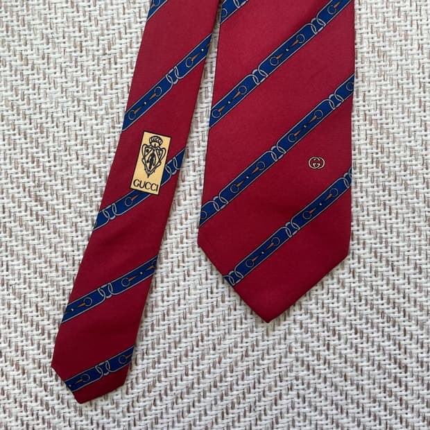 Gucci 구찌 홀스빗 스트라이프 실크 넥타이