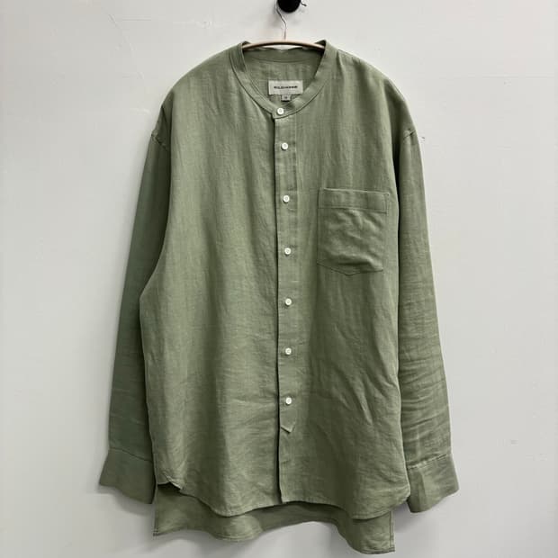 SOLID HOMME 솔리드옴므 프리미엄 리넨 밴드 칼라 셔츠