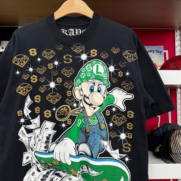 KADE 수퍼마리오 루이지 빈티지 티셔츠 made in USA (XL) 