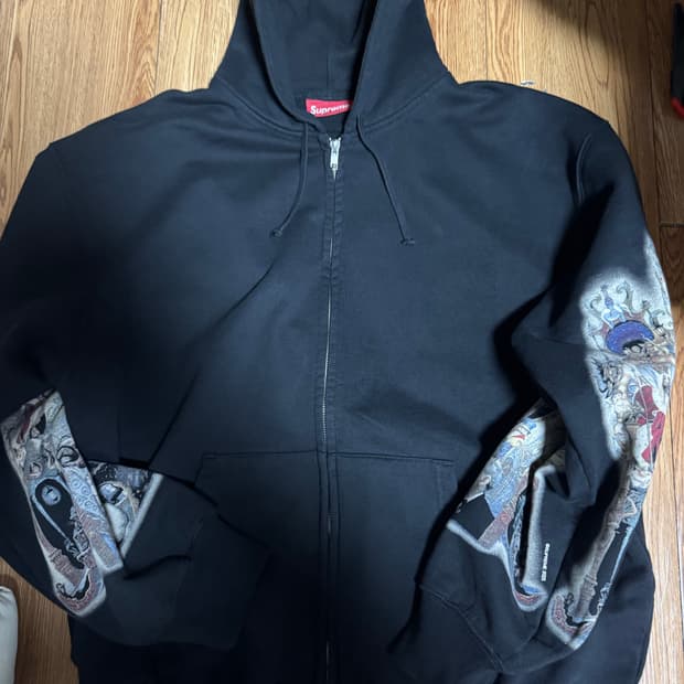 슈프림 마이클잭슨 후드집업 블랙 XL