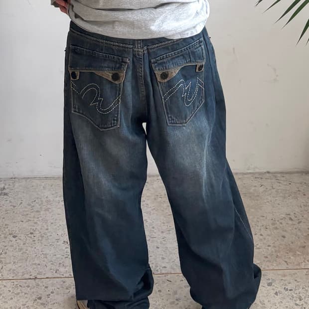 90s’빈티지 자수 힙합팬츠