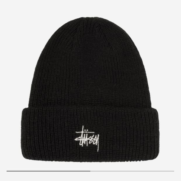 스투시 커프 비니 블랙