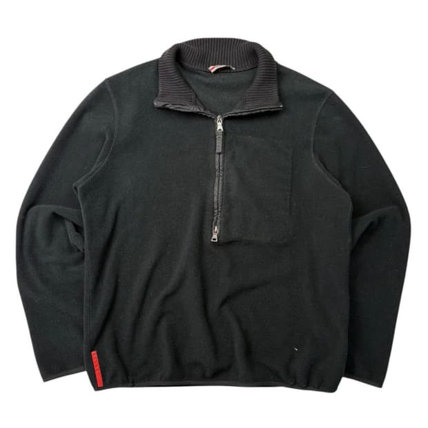 프라다 스포츠 반집업 플리스