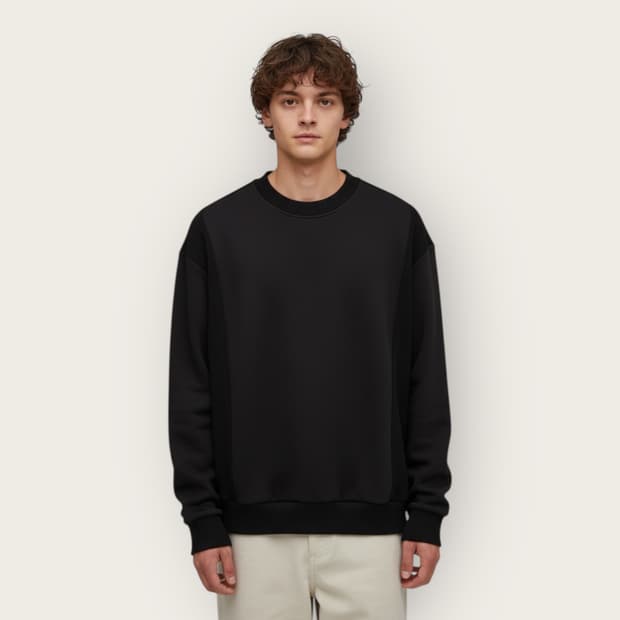 100~105/ 시스템옴므 22FW 하이브리드 니트 맨투맨