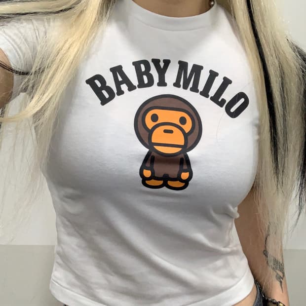 (빈티지)Bape kids 베이프 키즈 베이비마일로 반팔티셔츠 130