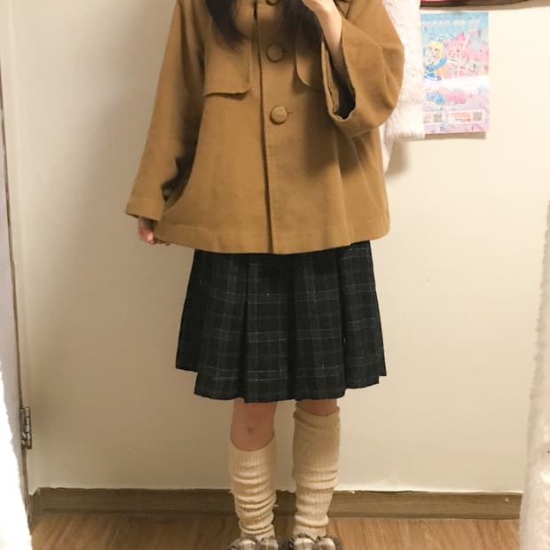 빈티지 브라운 라떼 코트 히메갸루 로걀 케이프 망토 사와코 너에게닿기를