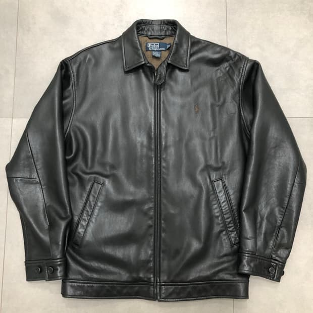 폴로 랄프로렌 레더 가죽 자켓 블랙 S