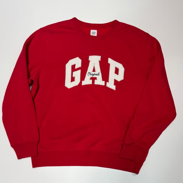 GAP 갭 레드 스웻 기모 맨투맨 L