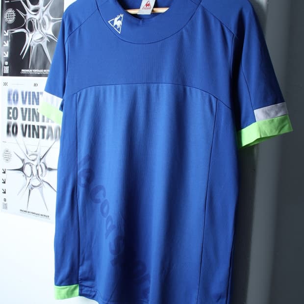(L-XL) 르꼬끄 반팔 티셔츠 레터링 기능성 블루 올드스쿨-7B83
