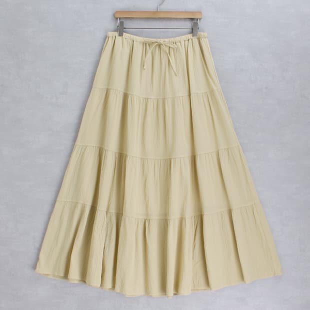 GU _ tiered cotton skirt