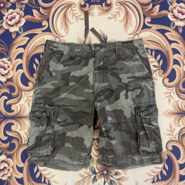 (34)00s 베이직 하우스 Basichouse 코튼 카모카고 반바지