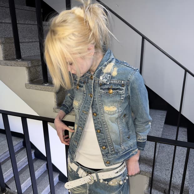 destroyed denim jacket