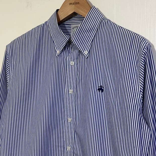 22SS) 브룩스브라더스 버튼 다운 스트라이프 셔츠/M/리젠트핏/블루