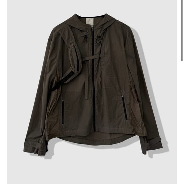 [52] WAXED PANEL WINDBREAKER (DARK MOCHA