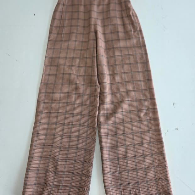 타임 한섬 여성 체크 무늬 와이드 팬츠 61