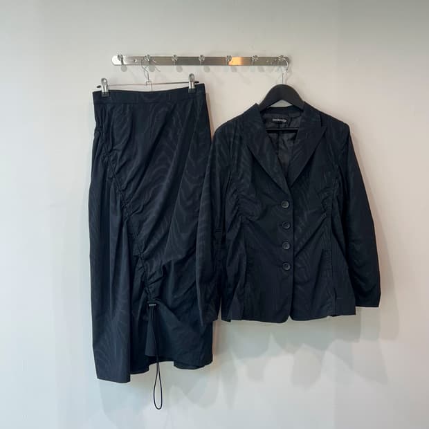 블랙 오리엔탈패턴 셔링 셋업