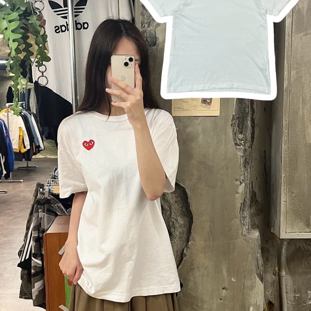 꼼데가르송 반팔티 화이트 XL #csz839