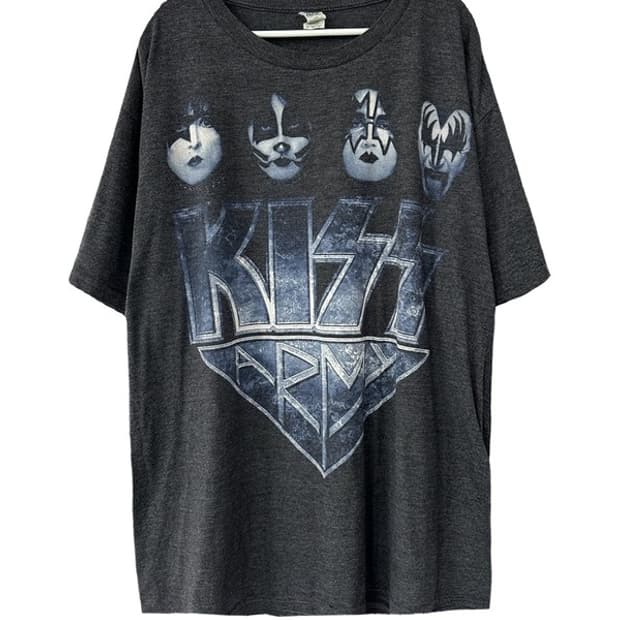 [XL] KISS 풀그래픽 빈티지 밴드 반팔티