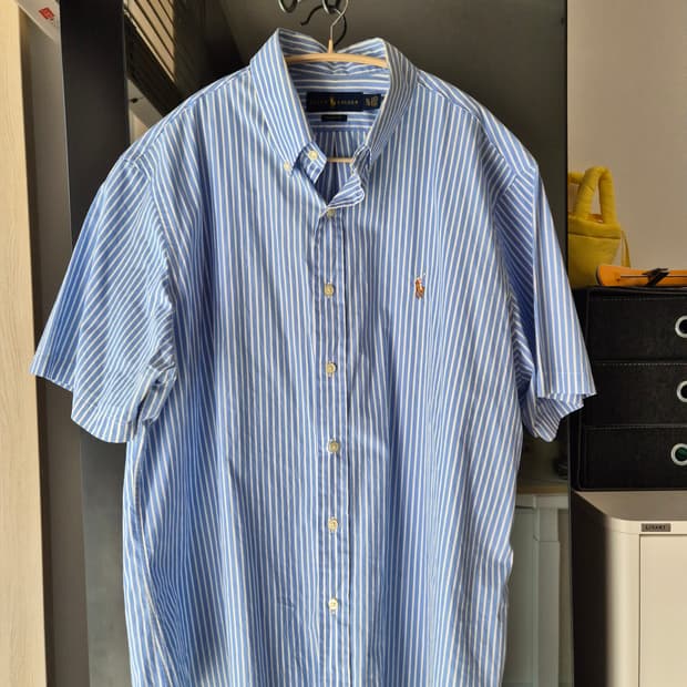 폴로 스트라이프 반팔 클래식핏 셔츠 xl