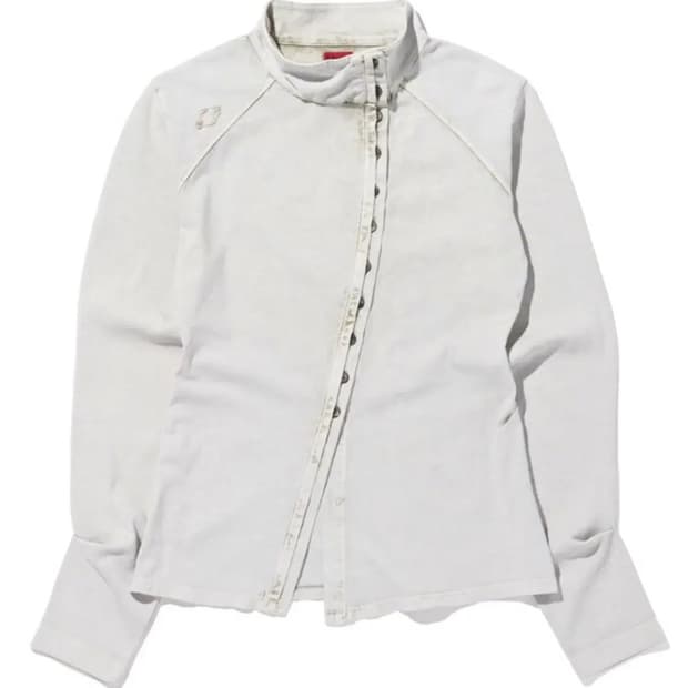 [ 미스치프 ] 워시드 져지 셔츠 - 라이트베이지 S