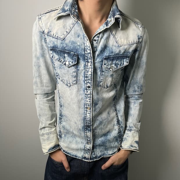 buffalo bobs 버팔로 밥스 케미컬 워싱 웨스턴 데님 셔츠 