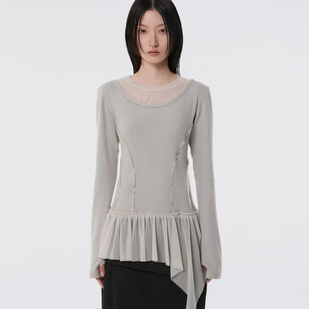 급처) 플레어업 레이어드 레이스 프릴 롱슬리브 