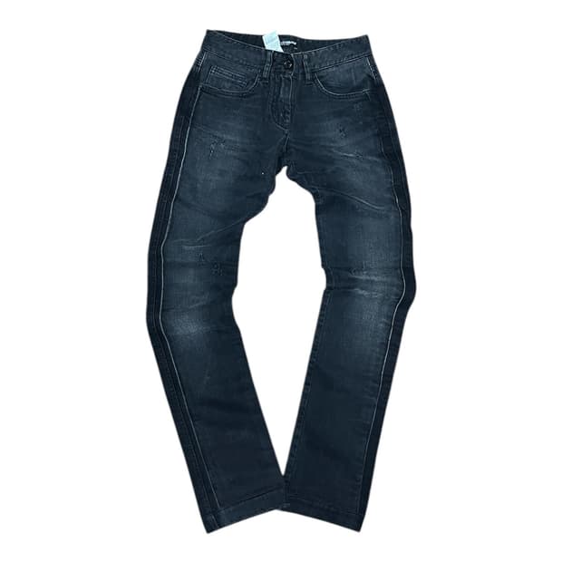 새상품급) 돌체앤가바나 우먼즈 컬렉션 데미지 흑청 라인 팬츠